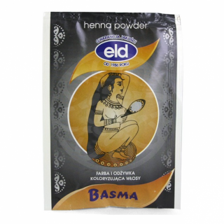 Henna powder - Basma - Farba i odżywka koloryzująca włosy 25g - ELD Henna powder - Basma - Farba i odżywka koloryzująca włosy