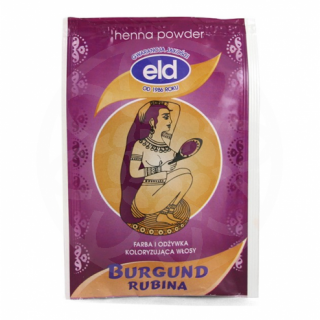 Henna powder - Burgund Rubina - Farba i odżywka koloryzująca włosy 25g - ELD Henna powder - Burgund Rubina Farba i odżywka koloryzująca