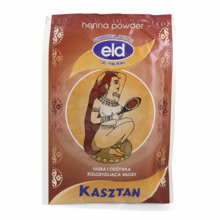 Henna powder - Kasztan - Farba i odżywka koloryzująca włosy 25g - ELD Henna powder – Kasztan Farba i odżywka koloryzująca włosy
