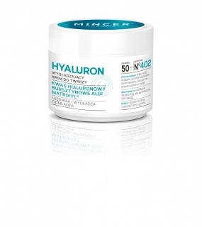 Hyaluron Wygładzający krem do twarzy Kwas hialuronowy Bursztynowe algi Matrixyl 50+ N402 50ml - Mincer