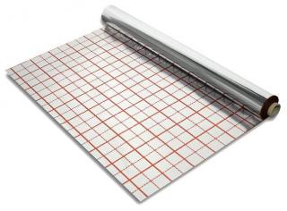 Folia aluminiowa znacznikowa do ogrzewania podłogowego - rolka 50m2