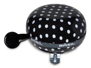 Dzwonek rowerowy BASIL BIG BELL POLKADOT 80mm, black/white dots (NEW 2024)