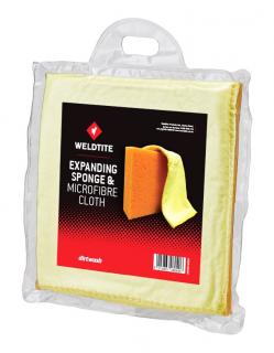 Gąbka i ścierka z mikrofibry WELDTITE DIRTWASH EXPANDING SPONGE  MICROFIBRE CLOTH (NEW)