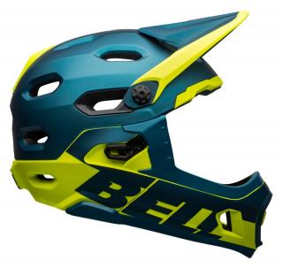 Kask full face BELL SUPER DH Rozmiar kasku: L(58-62 cm), Wybierz kolor: Matte Gloss Blue Hi-viz