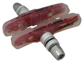 Klocki hamulcowe CLARK'S CPS960 MTB (V-brake, Bardzo miękka mieszanka gumy, Bardzo dobrze hamujące) 72mm przezroczyste