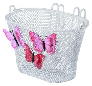 Kosz na kierownicę BASIL JASMIN BASKET JUNIOR BUTTERFLY BASKET 12"-20" stalowy biały (NEW 2024)