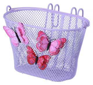 Kosz na kierownicę BASIL JASMIN BASKET JUNIOR BUTTERFLY BASKETi 12"-20" stalowy lila (NEW 2024)