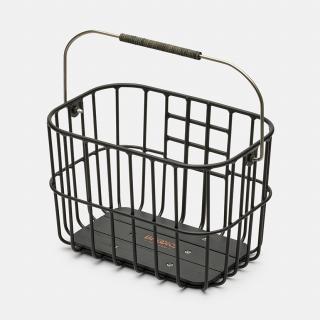 Kosz na kierownicę HOXTON BASKET, Aluminium Black, Skórzana rączka, Klick Fix adapter (NEW)