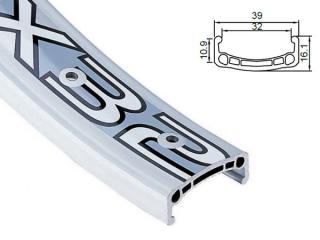 Obręcz extreme ALEXRIMS DX32 24"x48otw. bok CNC kapslowana biała