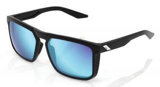 Okulary 100% RENSHAW Matte Black - HiPER Blue Multilayer Mirror Lens (Szkła Niebieskie Lustrzane Wielowarstwowe, LT 15%) (WYPRZEDAŻ -45%)