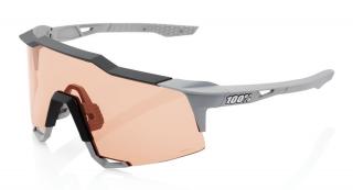 Okulary 100% SPEEDCRAFT Soft Tact Stone Grey - HiPER Coral Lens (Szkła Koralowe LT 52% + Szkła Przeźroczyste LT 93%) (NEW)