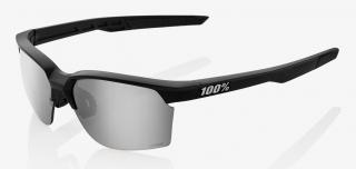 Okulary 100% SPORTCOUPE Matte Black - HiPER Silver Mirror Lens (Szkła Srebrne Lustrzane, LT 14% + Szkła Przeźroczyste, LT 93%)