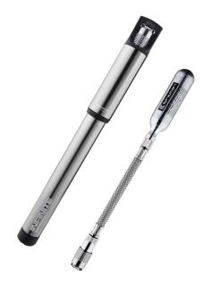 Pompka ręczna BIRZMAN Infinite Apogee Road with CO2 (Presta/Schrader), 160psi/11bar, Długość 255mm, CNC, Srebrna, Naboje CO2 2x16g