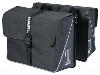 Sakwa miejska podwójna BASIL FORTE DOUBLE PANNIER BAG 35L, Universal Bridge System, wodoodpornaa black (NEW 2024)