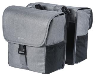 Sakwa miejska podwójna BASIL GO DOUBLE BAG 32L, Universal Bridge System, grey melee (NEW 2024)