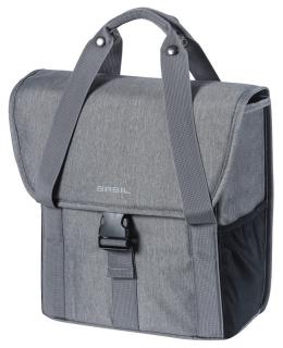 Sakwa miejska pojedyncza BASIL GO SINGLE BAG 16L, Hook On System, grey melee (NEW 2024)