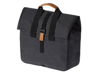 Sakwa miejska pojedyncza BASIL URBAN DRY SHOPPER 25L, Hook On System, 100% wodoodporna charcoal melee (NEW 2024)