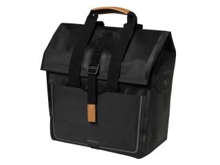 Sakwa miejska pojedyncza BASIL URBAN DRY SHOPPER 25L, Hook On System, 100% wodoodporna matt black (NEW 2024)