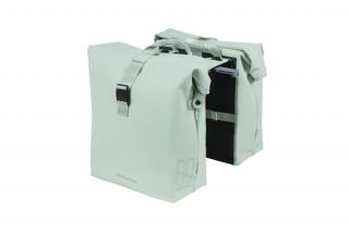Sakwa podwójna BASIL SOHO DOUBLE PANNIER BAG NORDLICHT MIK, MIK System (ready to go) 41L 100% wodoodporna pastel green oświetlenie Nordlicht Technolog