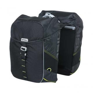 Sakwa turystyczna podwójna BASIL MILES DOUBLE PANNIER BAG 32L MIK System (ready to go), 100% wodoodporna black lime (NEW 2024)