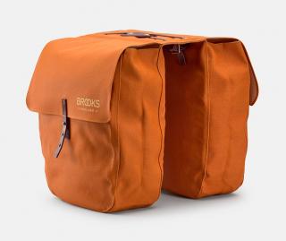 Sakwy BROOKS BRICK LANE PANNIERS, Gooseback/Maroon, Pojemność 2x15L, Mocowanie na paskach, Garbowana skóra (NEW)