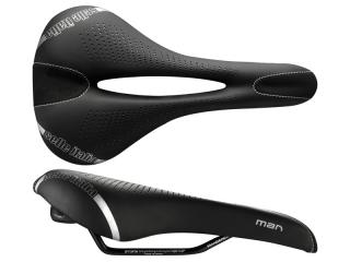 Siodło SELLE ITALIA MAN GEL FLOW L (id match - L2) Manganese Tube 7, fibra-tek, 310g czarne (NEW)