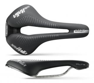 Siodło SELLE ITALIA MAX FLITE BOOST GEL SUPERFLOW L (id match - L3) TI 316 Tube 7, fibra-tek, czarne (NEW)