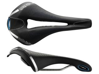 Siodło SELLE ITALIA MAX FLITE E-BIKE GEL SUPERFLOW L (id match - L3) TI 316 Tube 7, fibra-tek - Mokka, 320g czarno-niebieski (NEW)