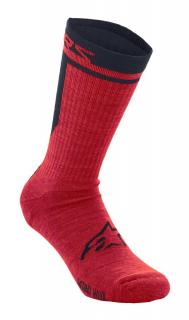 Skarpetki ALPINESTARS MERINO SOCKS 24, red black Rozmiar: L