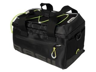 Torba na bagażnik BASIL MILES TARPAULIN TRUNKBAG 7L, Universal Bridge System, 100% wodoodporna black lime (NEW 2024)