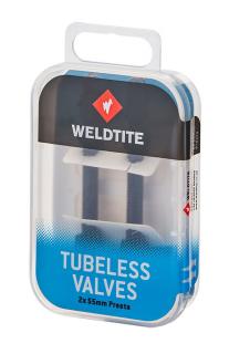 Zestaw wentyli WELDTITE TUBELESS VALVE KIT 2 x 55mm Presta (pudełko) (NEW)