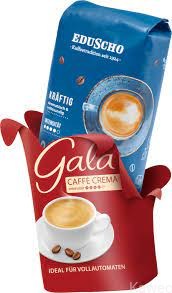 EDUSCHO Gala CAFFE CREMA Strong Mocna kawa ziarnista 1kg Nowe Opakowanie