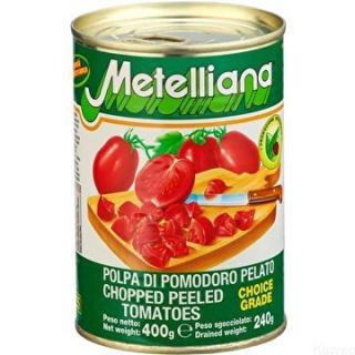METELLIANA Pomidory pelati krojone bez skórki kostka- puszka 400g Italy