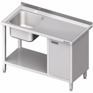 Stół ze zlew 1-kom.(L), z szafką i półką 1400x700x850 mm