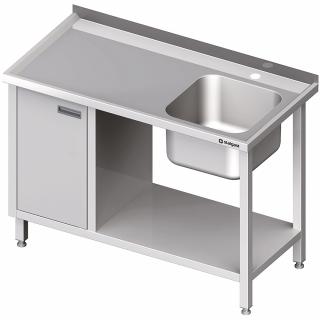 Stół ze zlew 1-kom.(P), z szafką i półką 1500x700x850 mm