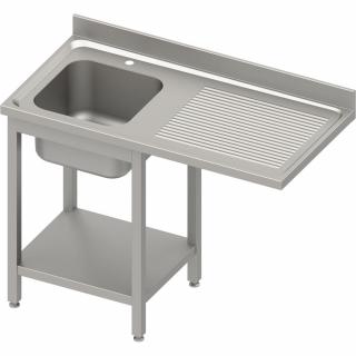 Stół ze zlewem 1-kom.(L) i miejscem na lodówkę lub zmywarkę 1700x700x900 mm skręcany, blat tłoczony,rant puszkowy 100x15x10