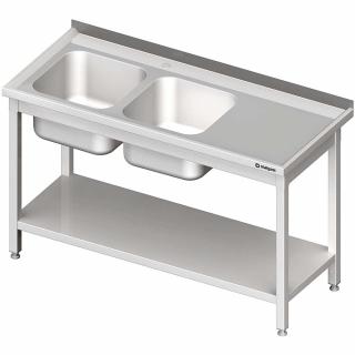Stół ze zlewem 2-kom.(L),z półką 1700x700x850 mm skręcany