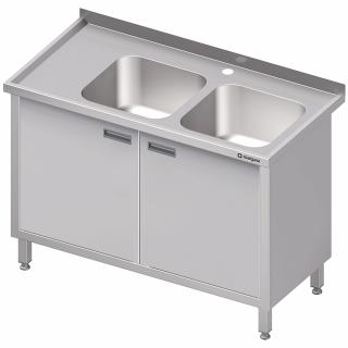 Stół ze zlewem 2-kom.(P),drzwi skrzydłowe 1500x700x850 mm