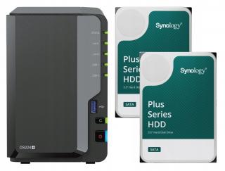 Synology DS224+ 6GB RAM + 2x 12TB Synology Plus - zestaw z dyskami 12 TB