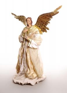 Anioł stojący A100GS -  Anioł w ubraniu z materiału do szopki bożonarodzeniowej szopka betlejemska, figurki do stajenki, figurki do szopki w ubraniach, piękne anioły,