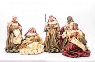 Figury do szopki bożonarodzeniowej - Zestaw bożonarodzeniowy FS36B - Figury w ubraniach z materiału do szopki betlejemskiej szopka betlejemska Mohort,  cudna stajenka bożonarodzeniowa, figurki do szopki
