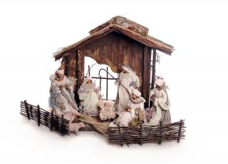 Ładna szopka betlejemska, stajenka bożonarodzeniowa + figury do szopki - zestaw SB46N /46cm/ SB46N