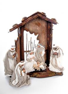 Śliczna szopka bożonarodzeniowa, stajenka betlejemska - zestaw SB36A /36cm/ betlejka, żłóbek, dekoracja świąteczna
