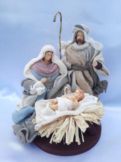 Święta Rodzina - Zestaw bożonarodzeniowy SR18L - Figurki w ubraniu do szopki betlejemskiej szopka bożonarodzeniowa,  stajenka betlejemska,  ładne figurki do szopki