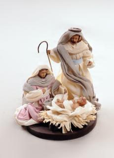 Święta Rodzina - Zestaw bożonarodzeniowy SR18N - Figurki w ubraniu do szopki betlejemskiej szopka betlejemska ,  figurki do szopki, piękne figury do stajenki bożonarodzeniowej