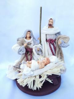 Święta Rodzina - Zestaw bożonarodzeniowy SR18R - Figurki w ubraniu do szopki betlejemskiej szopka bożonarodzeniowa,  stajenka betlejemska,  ładne figurki do szopki