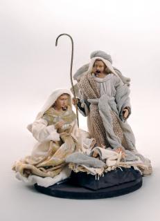 Święta Rodzina - Zestaw bożonarodzeniowy SR18W - Figurki w ubraniu do szopki betlejemskiej szopka bożonarodzeniowa,  stajenka betlejemska,  ładne figurki do szopki