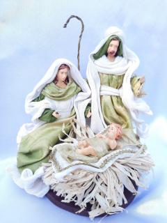 Święta Rodzina - Zestaw bożonarodzeniowy SR18Z - Figurki w ubraniu do szopki betlejemskiej szopka bożonarodzeniowa,  stajenka betlejemska,  ładne figurki do szopki