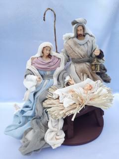 Święta Rodzina - Zestaw bożonarodzeniowy SR26L - Figurki w ubraniu do szopki betlejemskiej szopka bożonarodzeniowa,  stajenka betlejemska,  ładne figurki do szopki