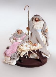 Święta Rodzina - Zestaw bożonarodzeniowy SR26N - Figurki w ubraniu do szopki betlejemskiej szopka betlejemska, stajenka bożonarodzeniowa, figurki do szopki